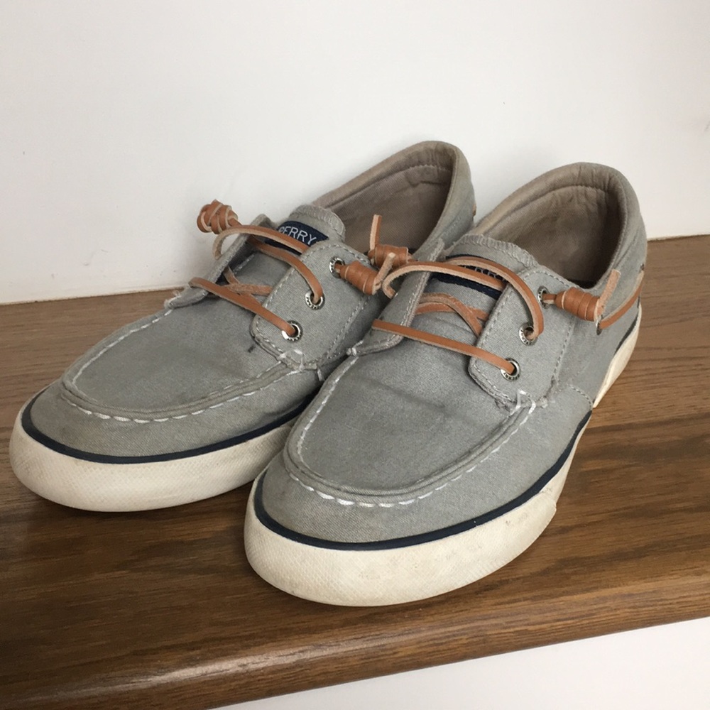 Grey Sperry Boat shoes